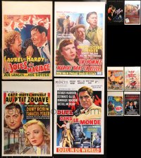 4x1023 LOT OF 14 FORMERLY FOLDED BELGIAN POSTERS 1950s-1980s great images from a variety of movies!
