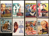 4x1026 LOT OF 11 FORMERLY FOLDED BELGIAN POSTERS 1950s-1970s a variety of cool movie images!