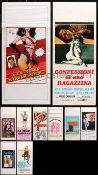 4x1058 LOT OF 10 FORMERLY FOLDED SEXPLOITATION ITALIAN LOCANDINAS 1960s-1980s with some nudity!