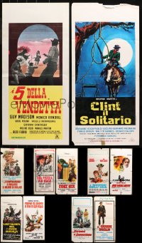 4x1057 LOT OF 11 FORMERLY FOLDED COWBOY WESTERN ITALIAN LOCANDINAS 1960s-1970s cool images!