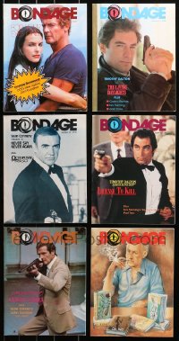 4x0665 LOT OF 6 BONDAGE MAGAZINES 1980s filled with images & articles about James Bond movies!