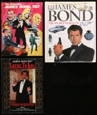 4x0481 LOT OF 3 JAMES BOND HARDCOVER AND SOFTCOVER BOOKS 1980s-2000s cool 007 images & information!