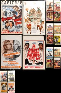 4x1013 LOT OF 20 FORMERLY FOLDED BELGIAN POSTERS 1950s-1970s great images from a variety of movies!