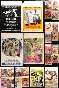 4x1000 LOT OF 26 FORMERLY FOLDED BELGIAN POSTERS 1950s-1980s great images from a variety of movies!