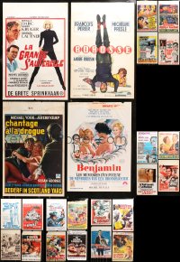 4x0997 LOT OF 32 FORMERLY FOLDED BELGIAN POSTERS 1950s-1980s great images from a variety of movies!
