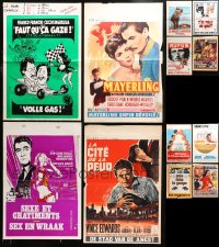 4x1025 LOT OF 12 FORMERLY FOLDED BELGIAN POSTERS 1950s-1970s great images from a variety of movies!