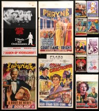 4x1024 LOT OF 13 FORMERLY FOLDED BELGIAN POSTERS 1950s-1970s great images from a variety of movies!