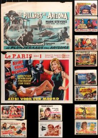 4x1014 LOT OF 19 FORMERLY FOLDED HORIZONTAL BELGIAN POSTERS 1950s-1960s a variety of movie images!