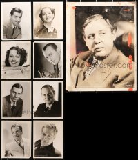 4x0899 LOT OF 9 MGM 8X10 PORTRAIT PHOTOS 1930s Gable, Shearer, Barrymore, Laughton & more!