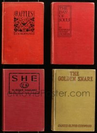 4x0525 LOT OF 4 GROSSET & DUNLAP MOVIE EDITION HARDCOVER BOOKS 1920s-1930s Raffles, She & more!