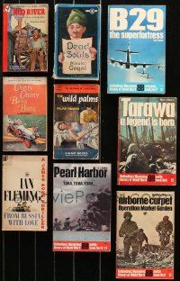 4x0540 LOT OF 9 PAPERBACK AND SOFTCOVER BOOKS 1940s-1970s Red River, From Russia With Love & more!