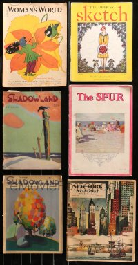 4x0659 LOT OF 6 MAGAZINES 1920s-1950s Woman's World, The American Sketch, Shadowland & more!