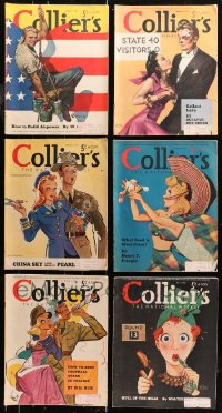 4x0653 LOT OF 7 COLLIER'S MAGAZINES 1939-1941 each with great cover artwork + lots of articles!