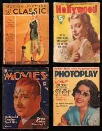 4x0670 LOT OF 4 MOVIE MAGAZINES 1930s-1950s Motion Picture Classic, Hollywood, Photoplay, Movies!