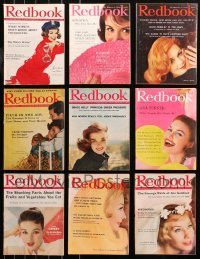 4x0620 LOT OF 9 REDBOOK MAGAZINES 1958-1960 the magazine for young adults, great images & articles!