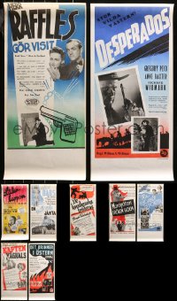 4x1028 LOT OF 9 FORMERLY FOLDED SWEDISH STOLPE POSTERS 1930s-1940s a variety of movie images!