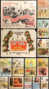 4x1070 LOT OF 27 FORMERLY FOLDED HALF-SHEETS 1950s-1960s great images from a variety of movies!