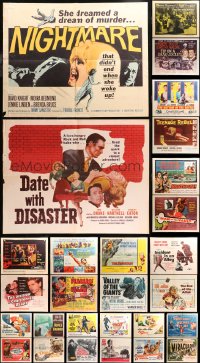 4x1068 LOT OF 29 FORMERLY FOLDED HALF-SHEETS 1940s-1970s great images from a variety of movies!
