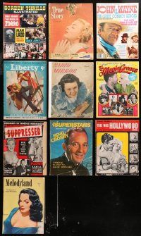 4x0615 LOT OF 10 MAGAZINES 1930s-1970s John Wayne & Great Cowboy Heroes, True Story & more!