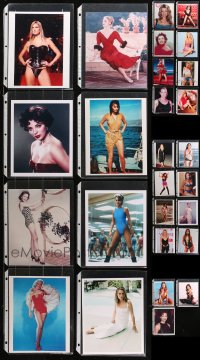 4x0977 LOT OF 35 COLOR 8X10 REPRO PHOTOS OF SEXY ACTRESSES IN SLEEVES 1980s-2000s lovely ladies!