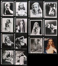 4x0983 LOT OF 14 COLOR AND BLACK & WHITE VERONICA LAKE 8X10 REPRO PHOTOS IN SLEEVES 1980s sexy!