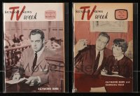 4x0687 LOT OF 2 SUNDAY NEWS TV WEEK MAGAZINES WITH PERRY MASON COVERS 1959-1961 Raymond Burr!