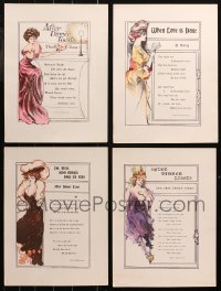 4x0375 LOT OF 4 AFTER DINNER TOASTS 10X14 SIGNS 1907 quotes from Edward Owings Towne & more!