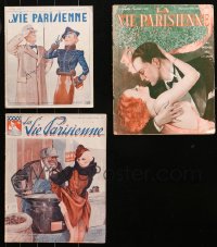 4x0686 LOT OF 3 LA VIE PARISIENNE FRENCH MAGAZINES 1933-1935 filled with great images & articles!