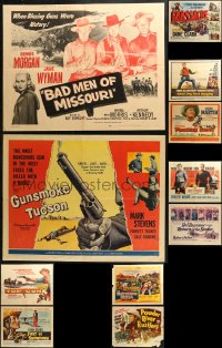 4x1089 LOT OF 11 FORMERLY FOLDED COWBOY WESTERN HALF-SHEETS 1950s-1960s a variety of cool images!