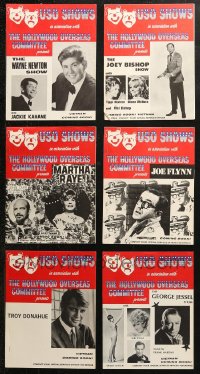 4x0370 LOT OF 6 USO SHOWS FLYERS 1960s Wayne Newton, Joey Bishop & other entertainers in Vietnam!