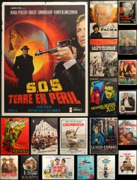 4x1182 LOT OF 21 FORMERLY FOLDED 23X32 FRENCH POSTERS 1950s-1970s a variety of movie images!