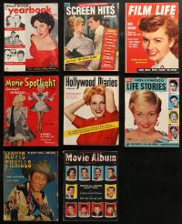 4x0636 LOT OF 8 MOVIE MAGAZINES 1950s Hollywood Yearbook, Film Life, Screen Hits, Movie Thrills!