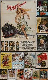 4x1171 LOT OF 18 FORMERLY FOLDED SPANISH POSTERS 1960s-1980s great images from a variety of movies!