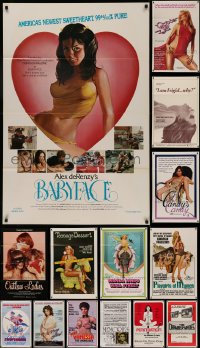 4x1239 LOT OF 18 FORMERLY TRI-FOLDED SEXPLOITATION 27X41 ONE-SHEETS 1970s-1980s with partial nudity!