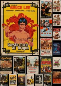 4x0049 LOT OF 25 FORMERLY FOLDED NON-U.S. POSTERS 1960s-1980s a variety of cool movie images!