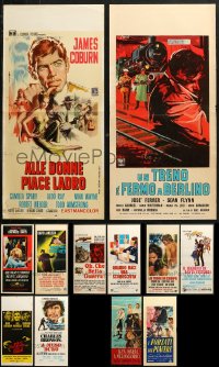 4x1055 LOT OF 12 FORMERLY FOLDED ITALIAN LOCANDINAS 1950s-1970s a variety of movie images!