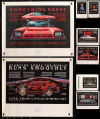 4x1139 LOT OF 10 UNFOLDED LINCOLN-MERCURY PRINTER'S TEST ADVERTISING POSTERS 1980-1981 cool cars!