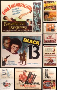 4x1076 LOT OF 21 FORMERLY FOLDED HALF-SHEETS 1940s-1970s great images from a variety of movies!