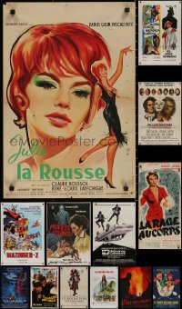4x0053 LOT OF 19 FORMERLY FOLDED NON-U.S. POSTERS 1950s-1980s great images from a variety of movies!