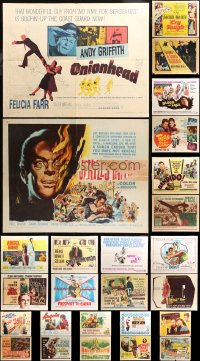 4x1067 LOT OF 30 FORMERLY FOLDED HALF-SHEETS 1940s-1960s great images from a variety of movies!