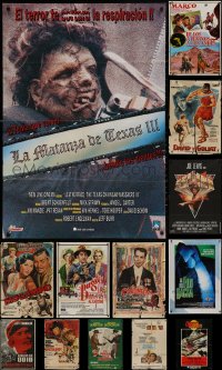 4x1176 LOT OF 13 FORMERLY FOLDED SPANISH POSTERS 1950s-1980s great images from a variety of movies!
