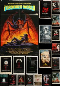 4x0208 LOT OF 38 FOLDED HORROR/SCI-FI ONE-SHEETS 1980s great images from a variety of movies!