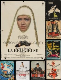 4x1184 LOT OF 19 FORMERLY FOLDED 23X32 FRENCH POSTERS 1950s-1980s a variety of movie images!