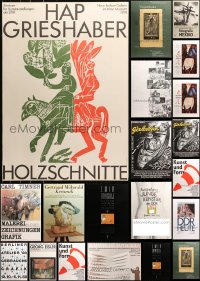 4x1153 LOT OF 25 UNFOLDED EAST GERMAN MUSEUM/ART EXHIBITION POSTERS 1970s-1990s cool images!