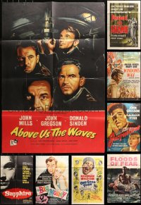 4x0473 LOT OF 21 FOLDED ENGLISH ONE-SHEETS 1950s great images from a variety of different movies!