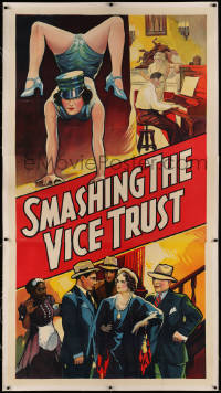 4y0017 SMASHING THE VICE TRUST linen 3sh 1937 unusual art of sexy showgirl standing on her hands!