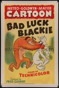 4y0028 BAD LUCK BLACKIE linen 1sh 1949 Tex Avery, bulldog paints black cat white to end bad luck!