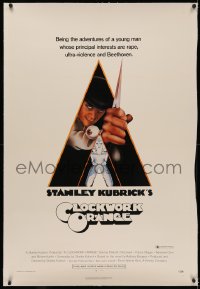 4y0051 CLOCKWORK ORANGE linen X-rated 1sh 1972 Stanley Kubrick, Castle art of Malcolm McDowell!