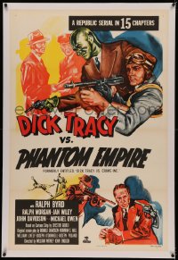 4y0064 DICK TRACY VS. CRIME INC. linen 1sh R1952 Ralph Byrd detective serial, The Phantom Empire!