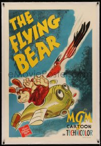 4y0081 FLYING BEAR linen 1sh 1941 art of Barney in living airplane about to hit bird, ultra rare!